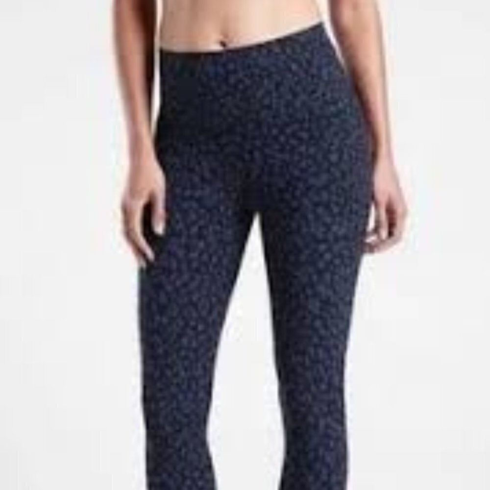 ✅Athleta Salutation Stash Pocket Leggings Leopard Print S981709 Blue Black Sz XS